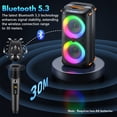 thumbnail image 6 of JYX Bluetooth Speaker, Dual 6.5'' Subwoofer Portable Party Speaker System for Outdoor, Deep Bass Party Box with Led Lights, T27-T, 6 of 14