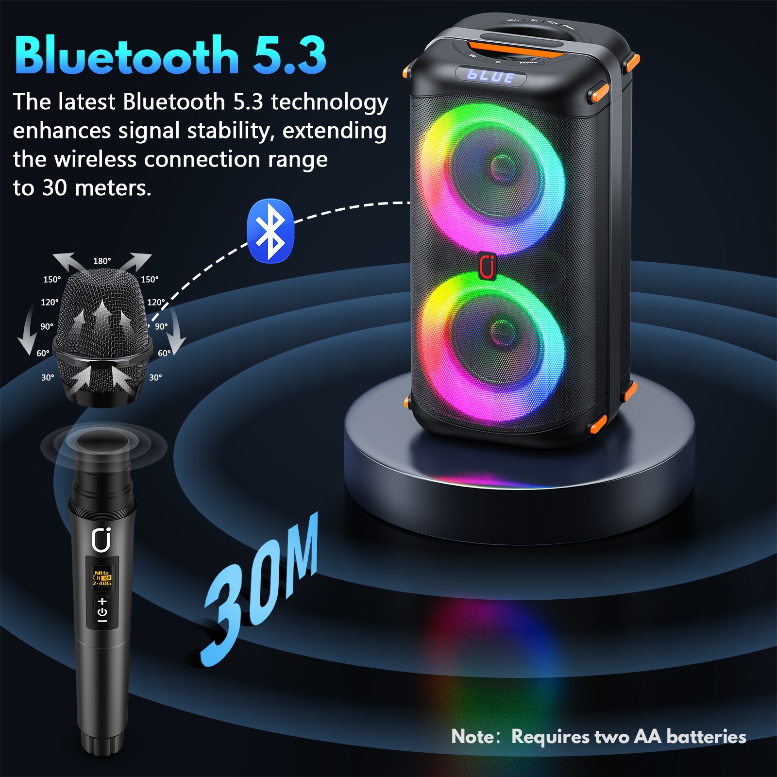 JYX T27-T Dual 6.5" Subwoofer Party Speaker with RGB Lights photo 5