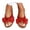 Red, variant on Slide Sandals for Women Slip on Flip Flops Bow Summer Slippers Cork Footbed Flats Shoes