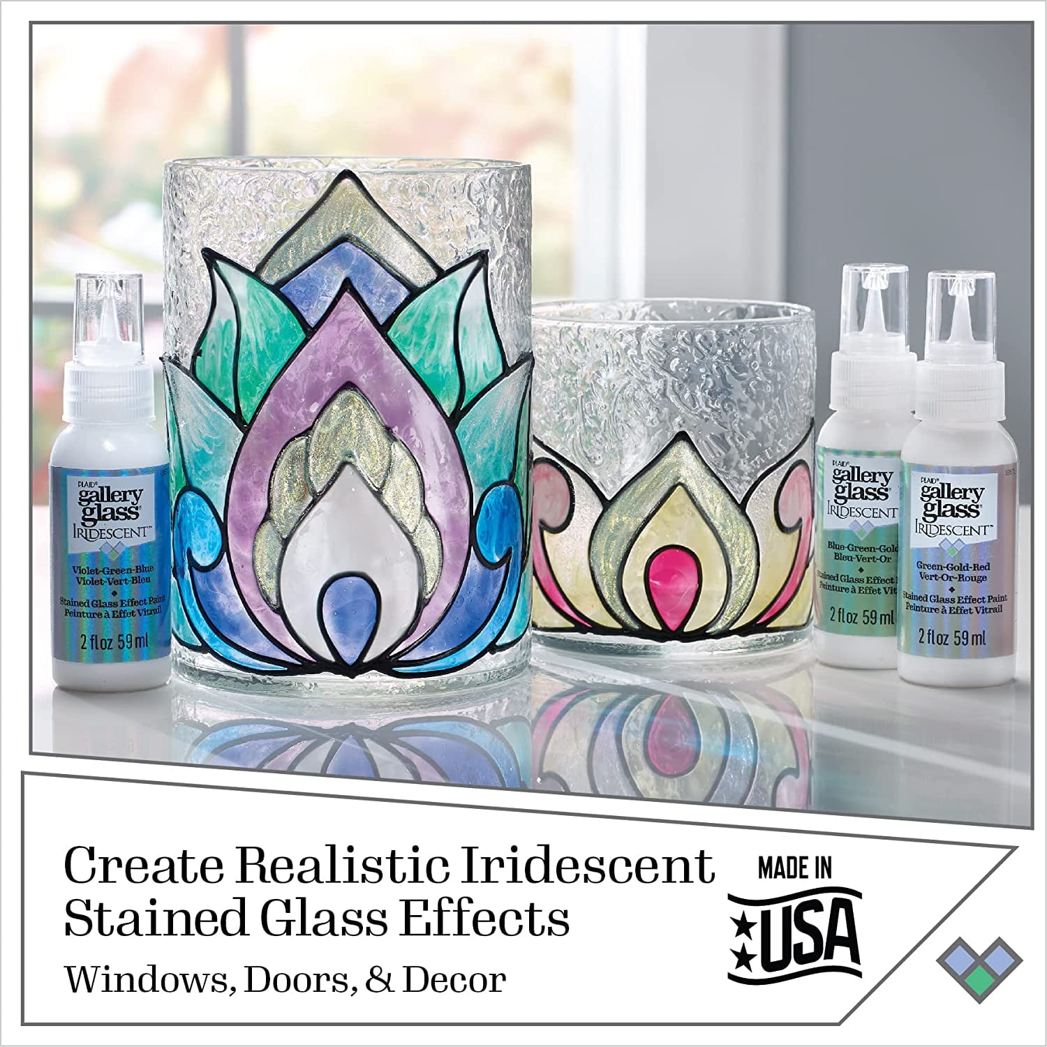 Shop Plaid Gallery Glass ® Stained Glass Effect Paint - Aqua, 2 oz. - 19781  - 19781