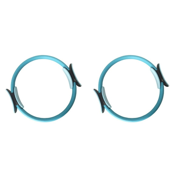 15-Inch Pilates Ring Circle with Dual Padded Handles, 2PCS Yoga Rings Magic Circle, Flexible Fitness Equipment for Toning Arms, Thighs, Legs & Core, Lightweight & Durable Home Exercise Tool