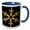 Blue/White, variant on 3drose, Minimalistic Golden Snowflake on Black, 15oz Mug