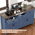 thumbnail image 4 of Winkalon 63'' Kitchen Sideboard Buffet Cabinet, 4-Doors 3-Drawers Farmhouse Storage Cabinet with Adjustable Shelves for Kitchen, Dining Room, Living Room, 4 of 7