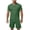 Green., variant on Men Post Outfit Short Sleeve Round Neck Top Full Side Adhesive Elastic Waist Shorts Set