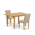 thumbnail image 2 of East West Furniture Norfolk 3-piece Traditional Wood Dinette Set in Oak, 2 of 6