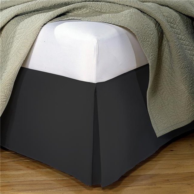 Jupe de Lit sur Mesure en Popeline Noire - Grand