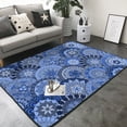 thumbnail image 3 of Area Rugs For Living Room Decor - Blue Mandala Harmony Soft Anti Slip Throw Washable Rugs 5x7 For Bedroom, Indoor Carpet For Bedroom Living Room 80x58In, 3 of 7