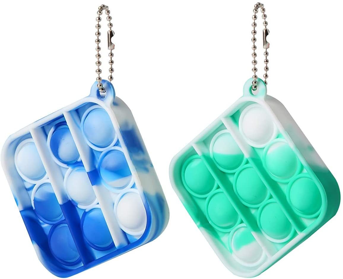 Mini Push Pop Fidget Keychain Toy 2 Packï¼Fidgets Toys Bubble Wrap Pop Anxiety Stress Reliever