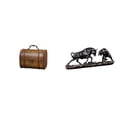 thumbnail image 1 of Organizador de joyas de madera vintage con figura de toro, estatua de oso y toro Feng Shui, esculturas modernas de vacas chinas para escritorio, regal, 1 of 8