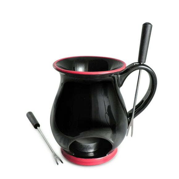 Ensemble de 4 Tasses à Fondue au Chocolat, Noir