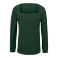 thumbnail image 4 of Fall Shirts for Women 2025 Solid Color Ribbed Knit Square Neck Sweater Tops Blouse Long Sleeve Shirts for Women, 4 of 5