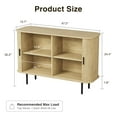 thumbnail image 3 of VEANERWOOD Sideboard Buffet Cabinet 47" Storage Cabinet with 2 Sliding Tambour Doors & Adjustable Shelves, Console Table for Kitchen Office Bedroom Hallway Entryway, Natural, 3 of 10