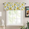thumbnail image 2 of Kitchen Valances for Window, Yellow Daisy Country Leaves Light Filtering Rod Pocket Valance Curtain, Farm White Wooden Grain Short Curtains Window Topper for Bedroom Bathroom Living Room 42x12in, 2 of 9