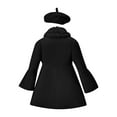 thumbnail image 2 of zdhoor Toddler Girls Wool Blend Pea Coat Jacket Kids Winter Warm Windproof Outerwear with Beret Hat Black 120, 2 of 7