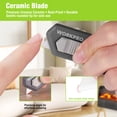 thumbnail image 3 of WORKPRO Ceramic Safety Box Cutter Includes 2 Blades, Built-In Magnetic, Small Package Opener, Coupon Cutter, Auto-retractable, Gray, 3 of 6