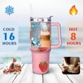 thumbnail image 4 of Cute Strawberry 40oz Tumbler - BPA-Free Leak-Proof Cup with Dual Drinking Options - Kawaii Cartoon Berry Design for Commuters, 4 of 9