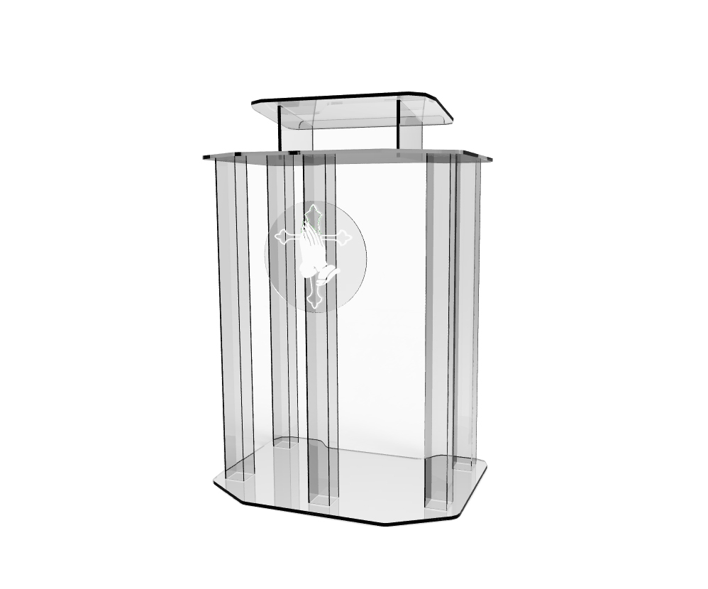 FixtureDisplays® Plexiglass Acrylic Podium Pulpit Lectern Clear