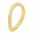 thumbnail image 3 of 925 Sterling Silver Gold Plate Wave Stackable Ring Curved, 3 of 7