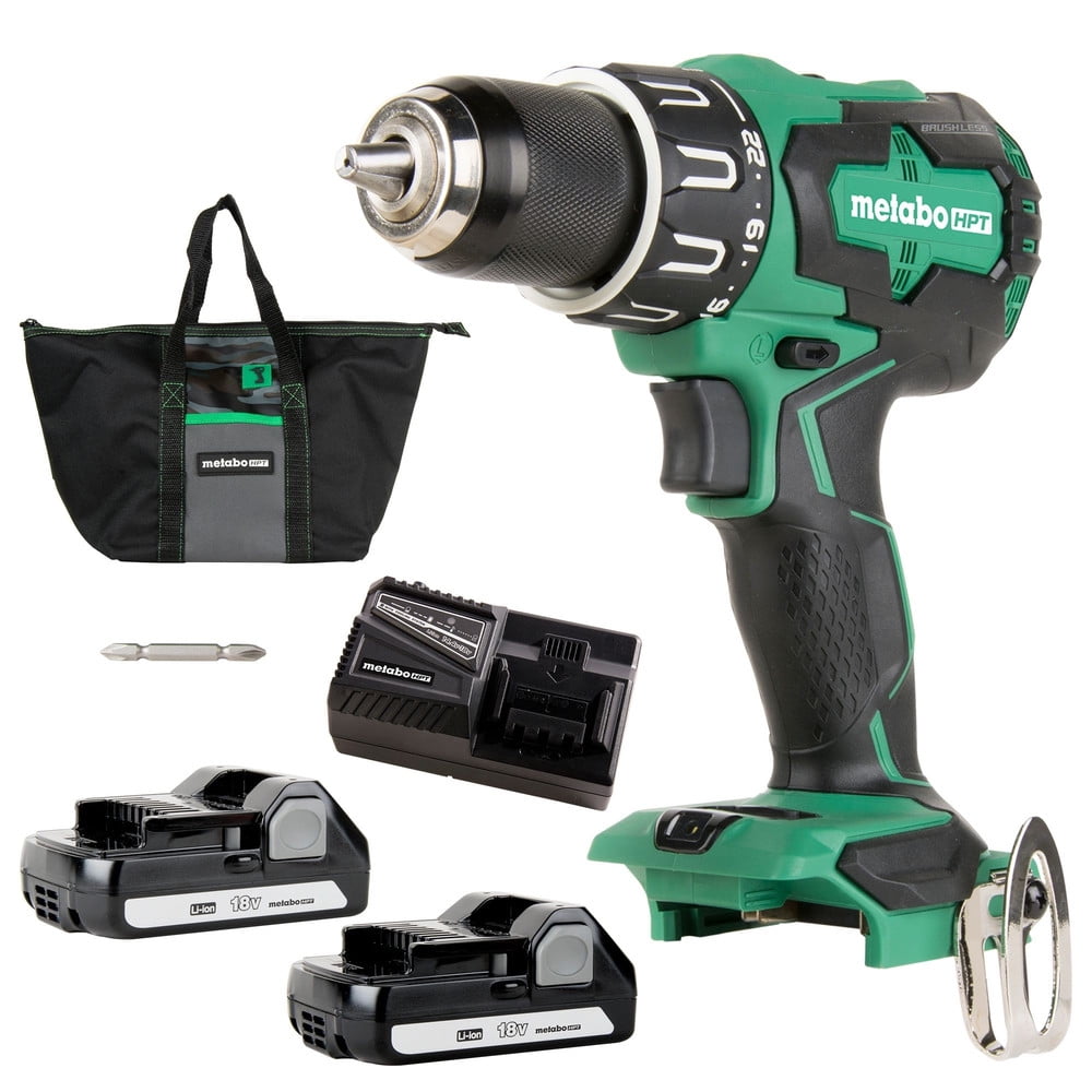 18V Li-Ion Cordless Drill Driver with 2 Batteries and 13-Piece Accessory set kit
