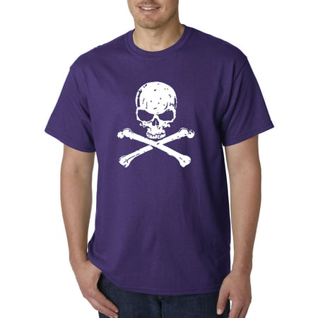 Trendy USA 735 - Unisex T-Shirt Skull Crossbones Pirate Poison Death 4XL Purple