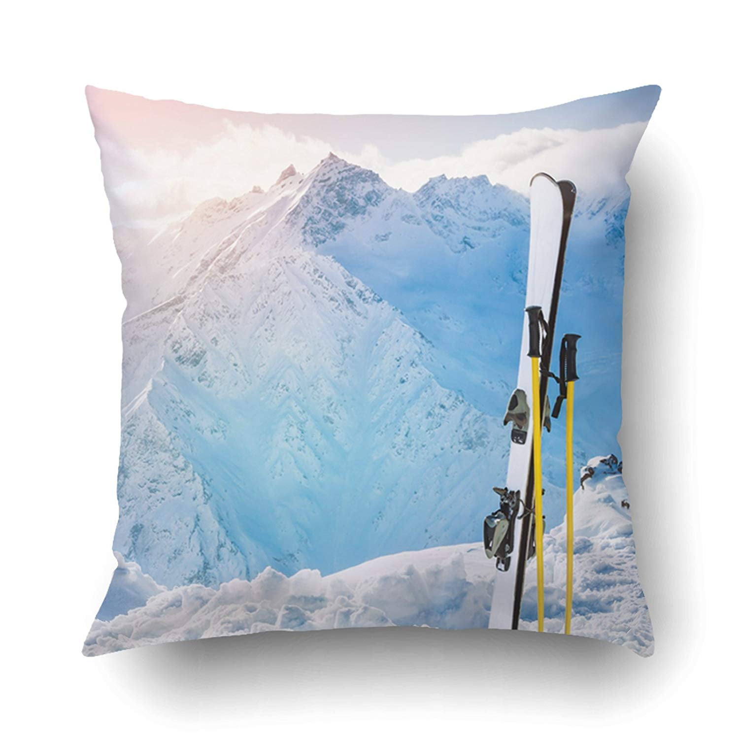 Snowboarder Ski Winter Sports Snowboarding Gift American Flag Snowboard Mountains Nature Athlete Sporty Throw Pillow Multicolor 18x18