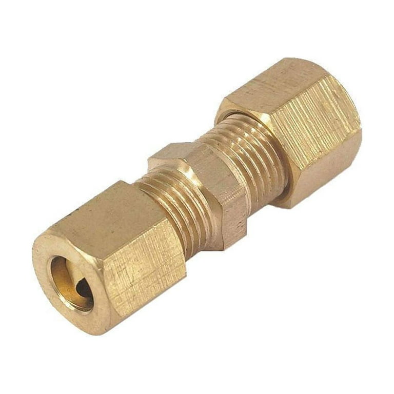 5pcs Brass Compression Fitting Straight Union Connector3/16 Od*3/16 Od  T6P8 