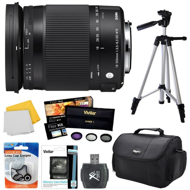 Sigma 18 300mm F3 5 6 3 Dc Macro Os Hsm Lens Contemporary For Canon Ef Cameras Bundle With Camera Bag 72mm Uv Polarizer Fld Deluxe Filter And Professional Full Size 60 Inch Camera Tripod
