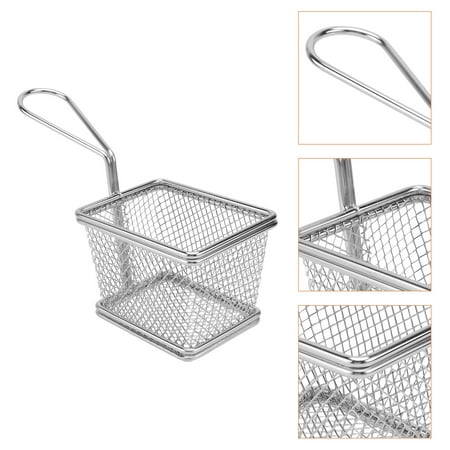 

fried kitchen storage basket 1 Pc Durable Fried Chicken Basket Frying Basket Reusable Fryer Basket (Silver)