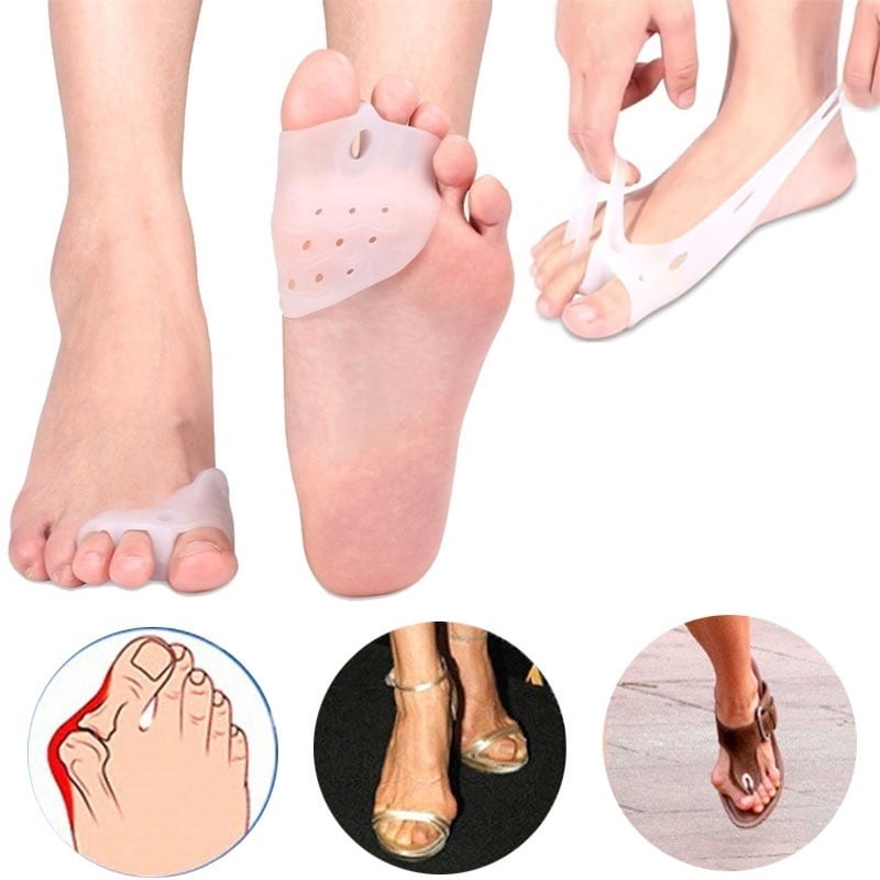 WALFRONT 1Pair Gel Toe Separators Silicone Bunion Corrector Toe Protector Straightener Spreader for Men & Women