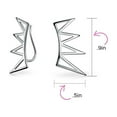 thumbnail image 4 of Bling Jewelry Womens  Spike Triangles Crawlers Ear Pin Climbers Earrings Sterling Silver, 4 of 6