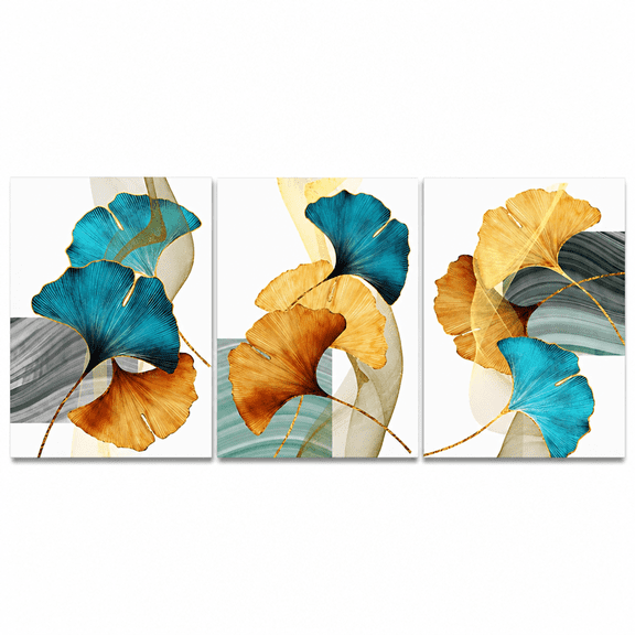 Florenta Home Decor Living Room Decor 3 Piece Set Modern Wall Art Flower Print Large Canvas Painting Picture Abstract(No Frame) Wall Decor
