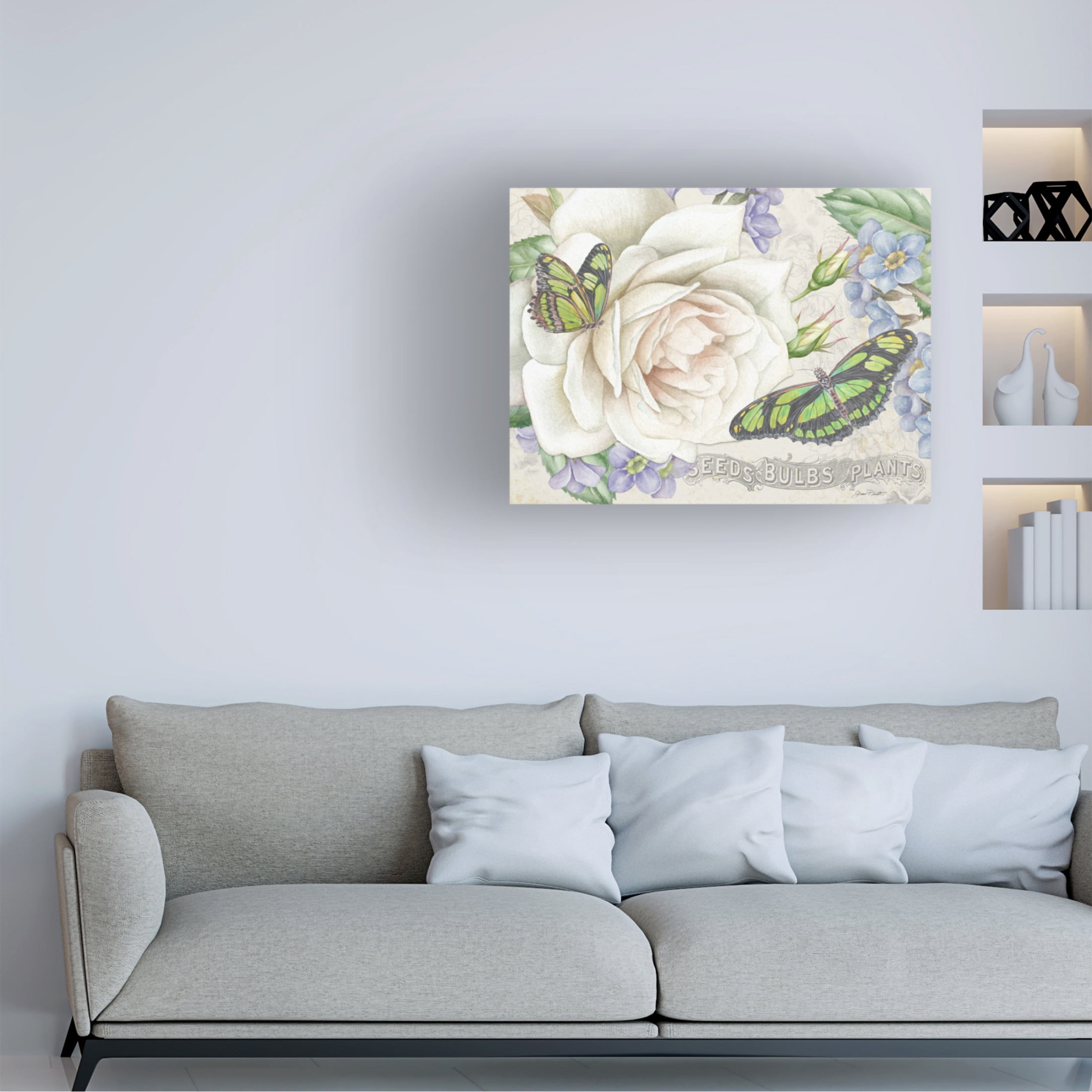Canvas Wall Art - Jean Plout 'Rose Garden in Bloom D' Wall Art for Living Room, Bedroom, or Office Décor by Trademark Fine Art - 32 x 24 Inches
