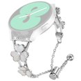 thumbnail image 1 of For Samsung Galaxy Watch Active Watchband Heart Clover Decor Silver Zinc Alloy Metal Strap, 1 of 5