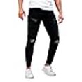 thumbnail image 3 of GINGTTO Skinny Jeans for Men Stretch Slim Fit Ripped Distressed 32 Black Ripped, 3 of 4
