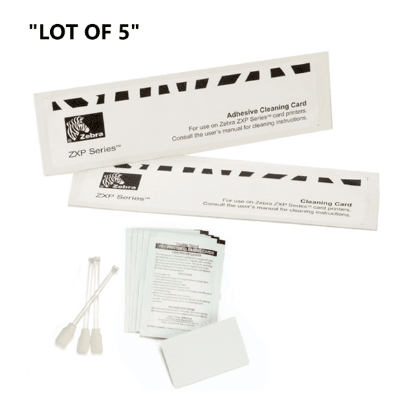 5-Pack of Laminator Cleaning Card for Zebra ZXP Series Retransfer Card Printers - PN: 105999-704