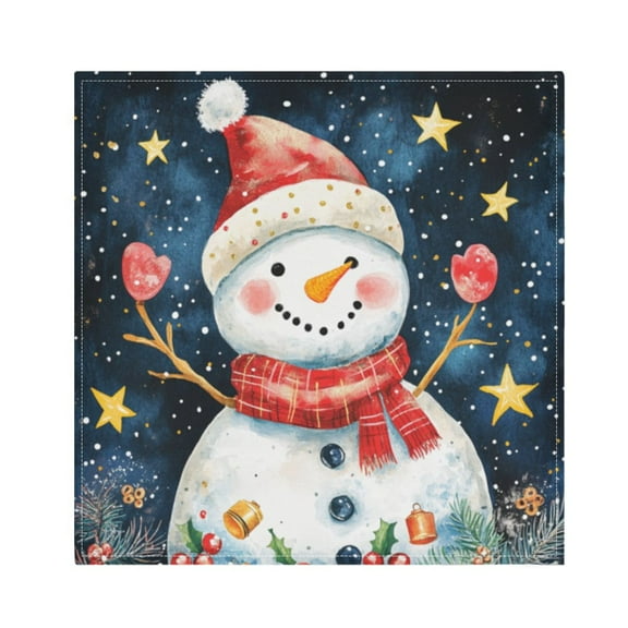 Napkin Satin Napkin 20*20Inchx1 Kitchen Towel Dinner Plate Towel Decorative Towel Napkin Tea Towel Suitable For Kitchen Table Shawl Cute Snowman