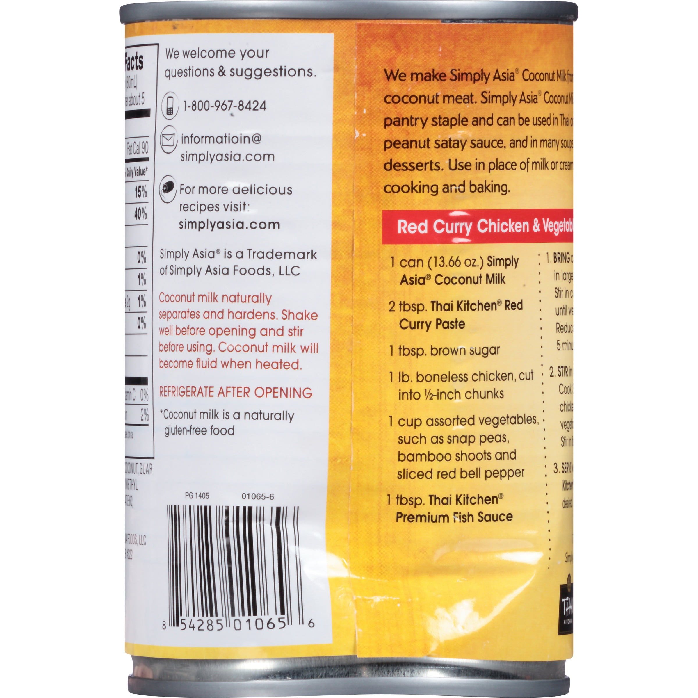 Simply Asia Unsweetened Coconut Milk, 13.66 fl oz