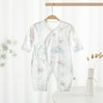 thumbnail image 2 of Bovxnpu Baby Girl Bodysuit, Infant Baby Cotton Bodysuits, Newborn Baby Summer Thin Baby Clothes Long Sleeved Air-conditioned Clothes Jumpsuit Crawling Clothes Penguin Print Clothes 3 Months, 2 of 3