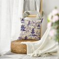 thumbnail image 5 of Chinoiserie Trees House Tower Blue Throw Pillow Cover, 18 x 18 Inch Cushion Case Outdoor Decoration for Sofa Couch Farmhouse, 5 of 6