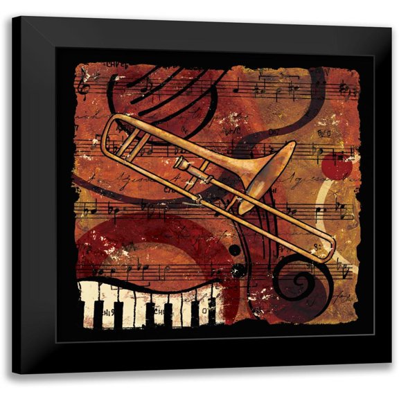 CW Designs Inc. 12x12 Black Modern Framed Museum Art Print Titled - Jazz Music I