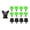 Green 8mm Black 11mm, variant on Tnarru 12 Pieces Football Shoe Spikes Rugby Shoes Studs Comfortable Thread Screw 6mm Dia with Wrench Soccer Shoe Spikes for Training Green 8mm Red 11mm