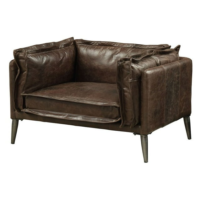 ACME Chaise d'Appoint en Cuir Porsche Chocolat Vieilli