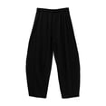 thumbnail image 6 of GILIGEGE Women's Barrel Leg Sweatpant Drawstring Elastic Waisted Wide Leg Pants Casual Cotton Palazzo Baggy Gym Trousers Drawstring Sweat Pants with Pockets Casual Loose Sweat Pants Lounge Pant Black, 6 of 8