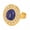 Gold-B, variant on Gold Stainless Steel Open Ring with Oval Malachite Accent, Lace Edge Jewelry Gift