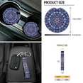 thumbnail image 7 of Yuyamidu Boho Flower Blossom Front Car Seat Covers Full Set of 12 Auto Steering Wheel Cover Seat Belt Pad Armrest Box Mat Trash Bin Rear View Mirror Cover Cup Holders Keychain Air Vent Storage Box, 7 of 7