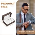 thumbnail image 2 of Estuche de viaje para relojes y organizador de joyas, caja de cuero PU portátil para 2 relojes, 1 collar, 1 anillo y 2 aretes, marrón oscuro, 2 of 7