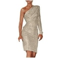 thumbnail image 2 of Njagoc3 Womens Short Sleeve Bodycon Midi Dress, Metallic Gold, Party Night & Club Attire, 2 of 6