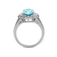 thumbnail image 3 of Women's 3.58 Ct Oval Cut Sea Blue Cz Stainless Steel Halo Engagement Ring Size 9, 3 of 5