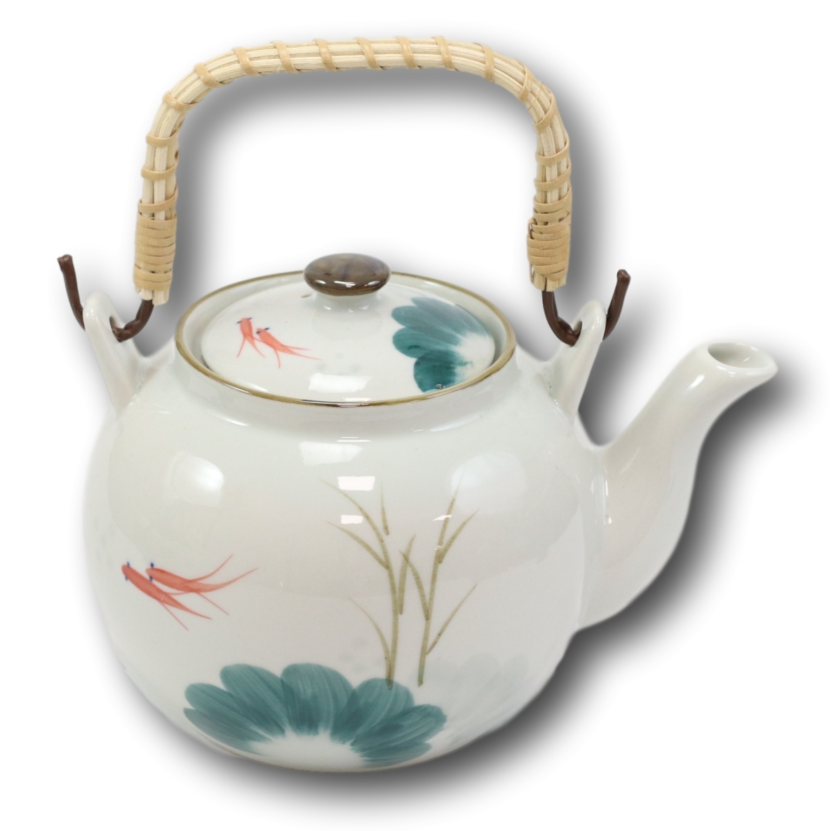 Feng Shui Yin Yang Koi Fish Pair In Lily Pond Ceramic Tea Pot 38oz Teapot Decor - image 2 of 4