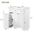 thumbnail image 7 of 30" Bathroom Vanity Cabinet with Single Sink, Freestanding Floor Rustic Single Combo Storage Cabinet with Undermount Sink, 2 Soft Closing Doors and Drawers, White, 7 of 7